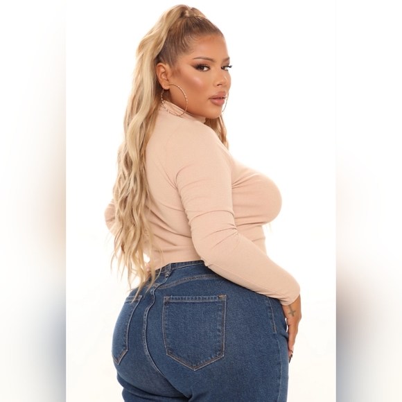 Fashion Nova Amerie Turtle Neck Sweater - Beige Size: 3X - Picture 4 of 9